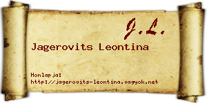 Jagerovits Leontina névjegykártya